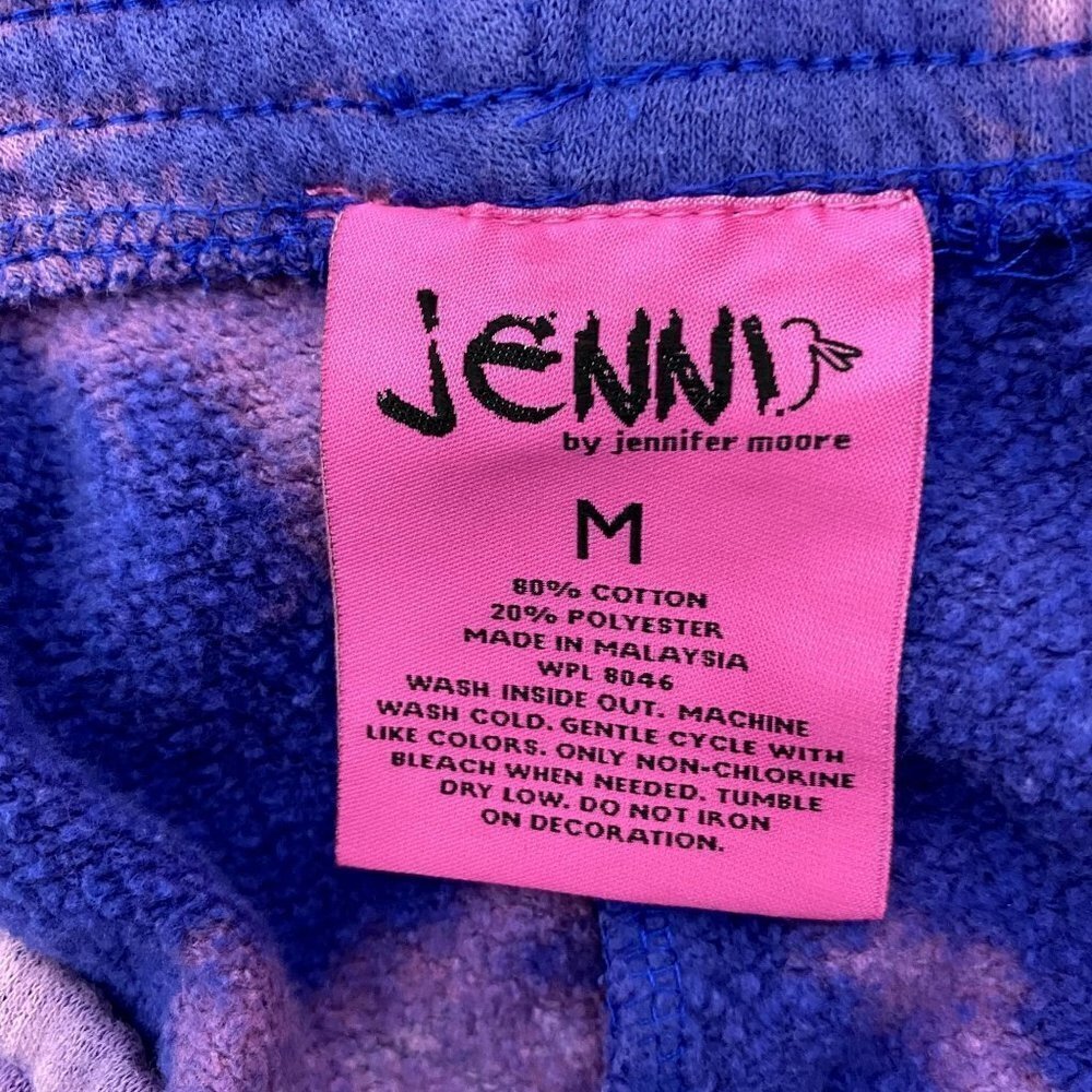 Upcycled Custom Bleach Tie Dye Jenni Star Rhinestone Cropped Jogger Sweatpants - Picture 5 of 8